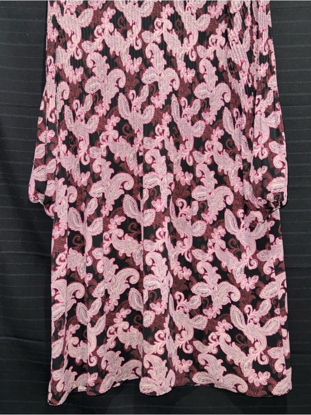 J Jill Wearever Collection Long Sleeve Patterned Pleated Front Dress Large - Picture 2 of 13